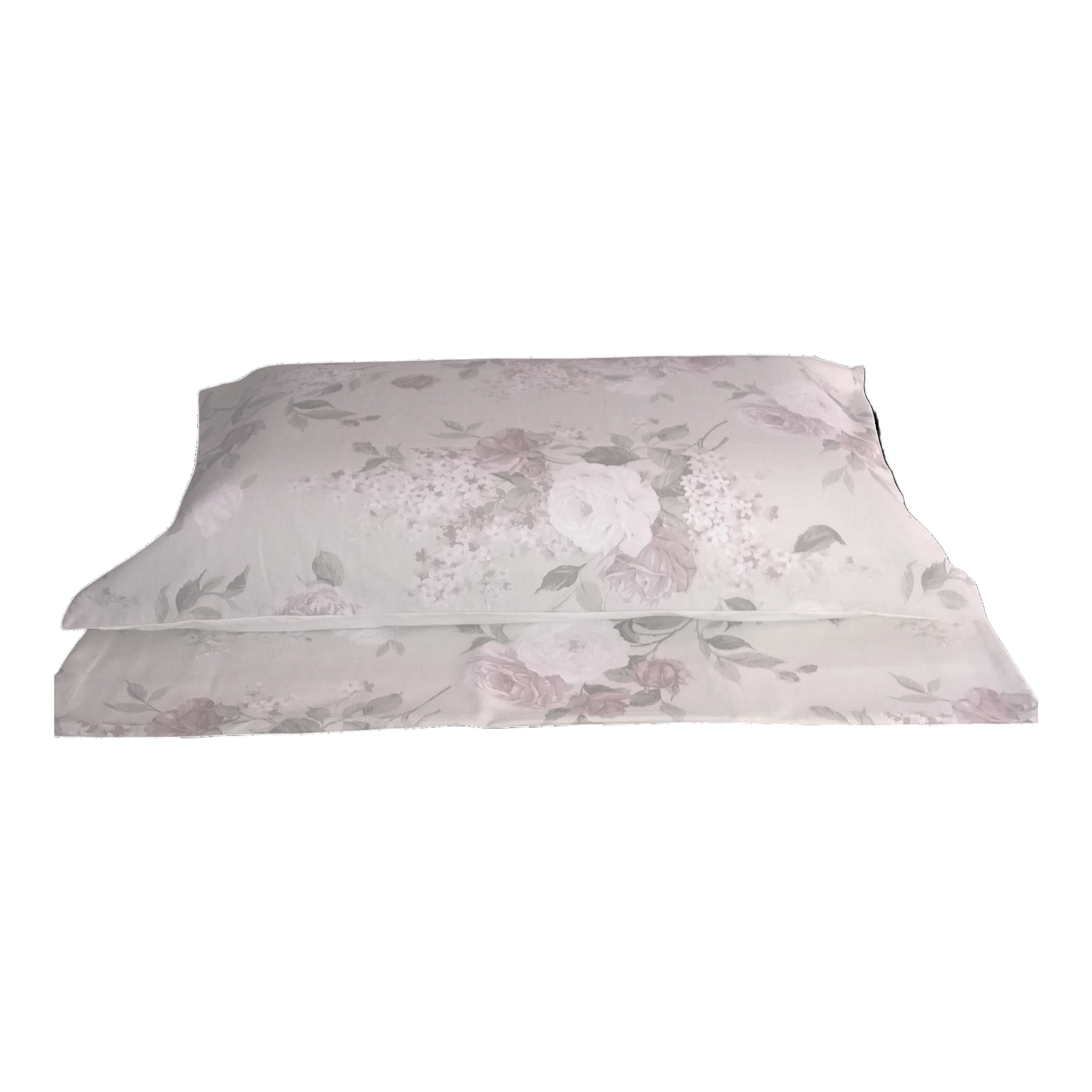 Completo letto Liberty in puro cotone con disegno a rose Rosa Cipria