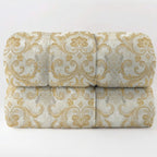 Trapunta Diamante Matrimoniale Jacquard Panna e Oro 270x270 cm | Invernale 350 gr