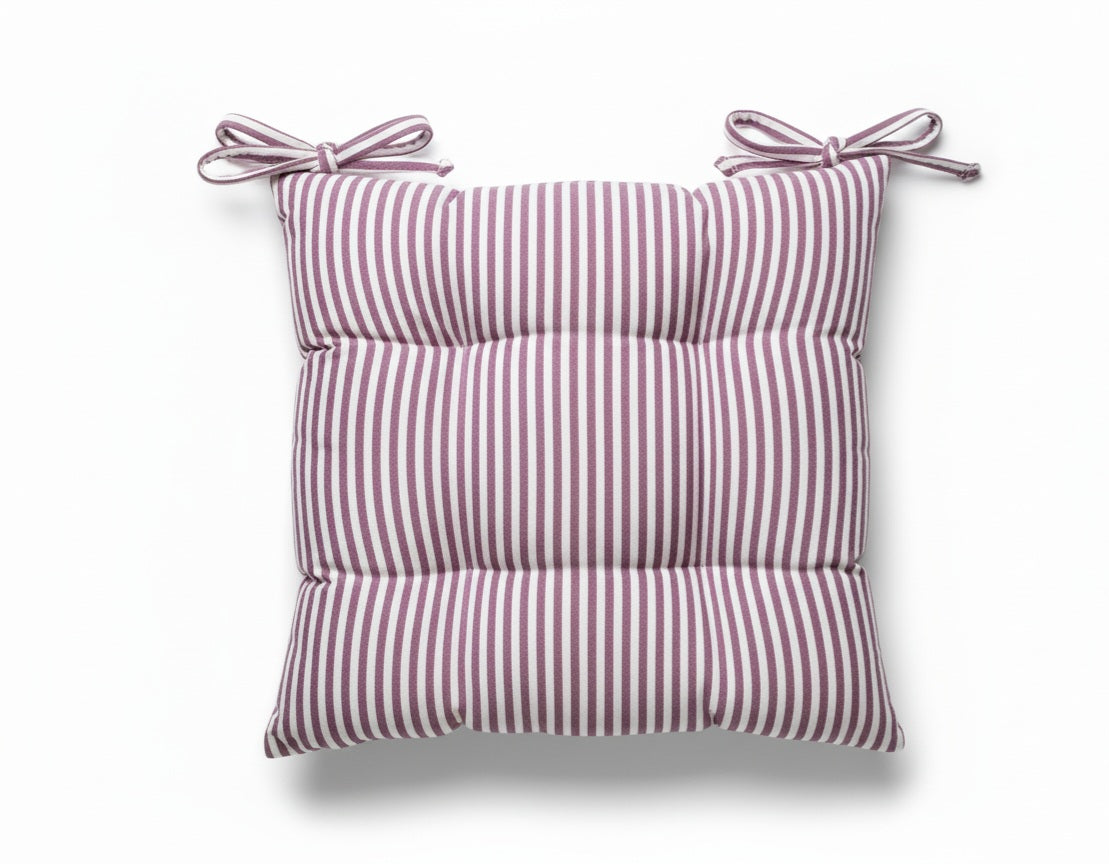 Cuscino Sedia Lagom - Cotone Tinto Filo a Righe Made in Italy