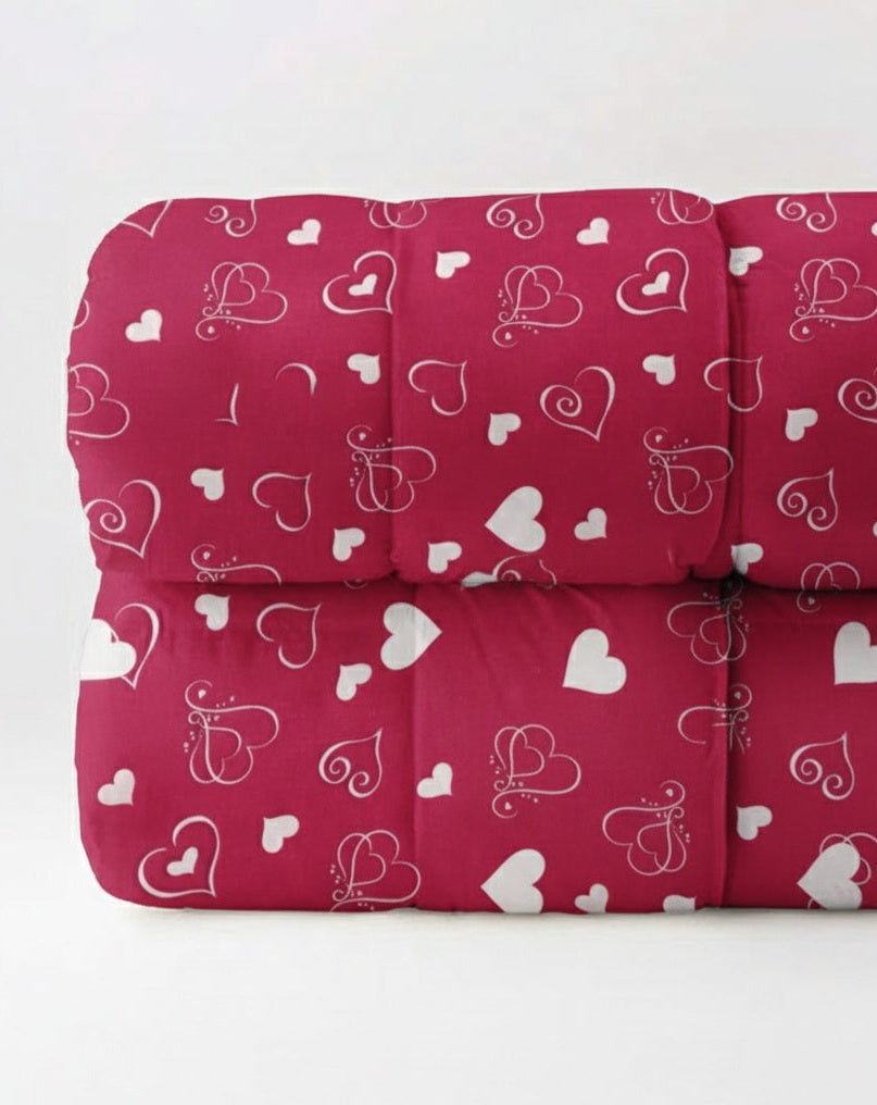 Trapunta Swift Matrimoniale in Cotone Stampa Cuori Stilizzati