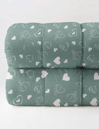 Trapunta Swift Matrimoniale in Cotone Stampa Cuori Stilizzati