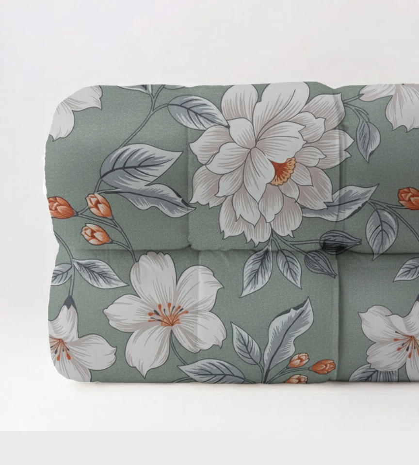 Trapunta Aris Matrimoniale in Cotone Stampa Fiori stilizzati  270x270 cm