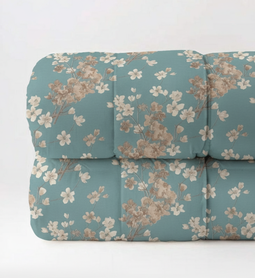 Trapunta Lea Matrimoniale in Cotone Stampa Fiori stilizzati  270x270 cm