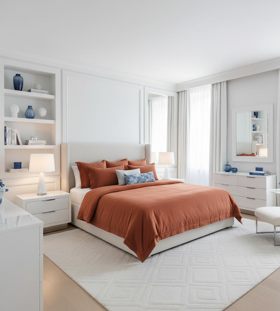 Percale Cotton Duvet Cover – Solid Color