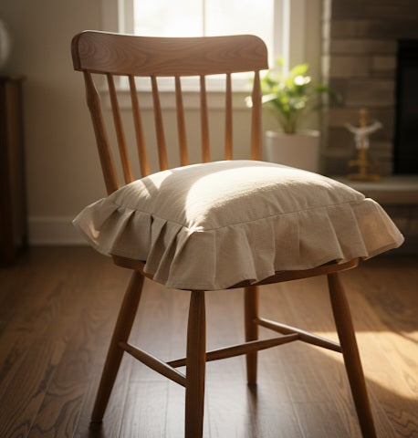 Coprisedia Lagos Artigianale in Cotone 100% con Rouches - 42x42 cm