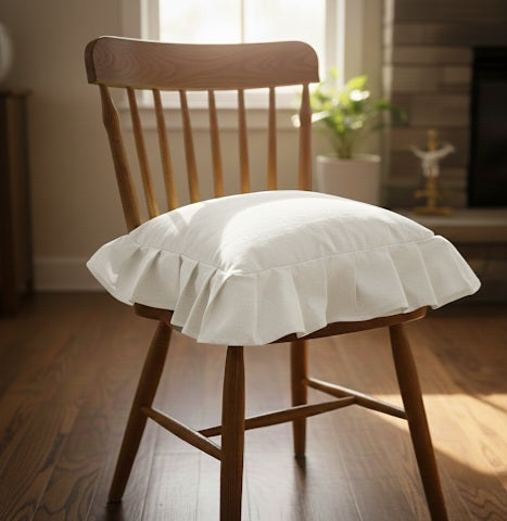 Coprisedia Lagos Artigianale in Cotone 100% con Rouches - 42x42 cm