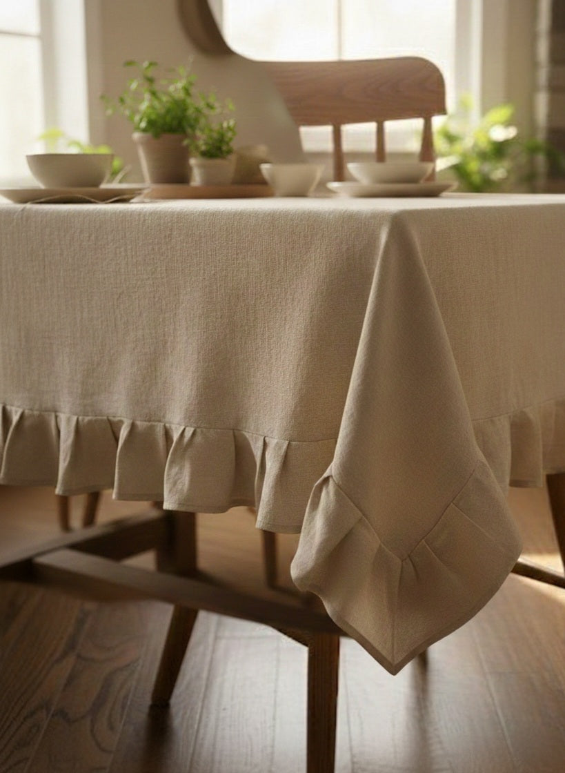 Tovaglia Lagos Artigianale in Cotone 100% con Rouches - 150x180 / 150x250 cm