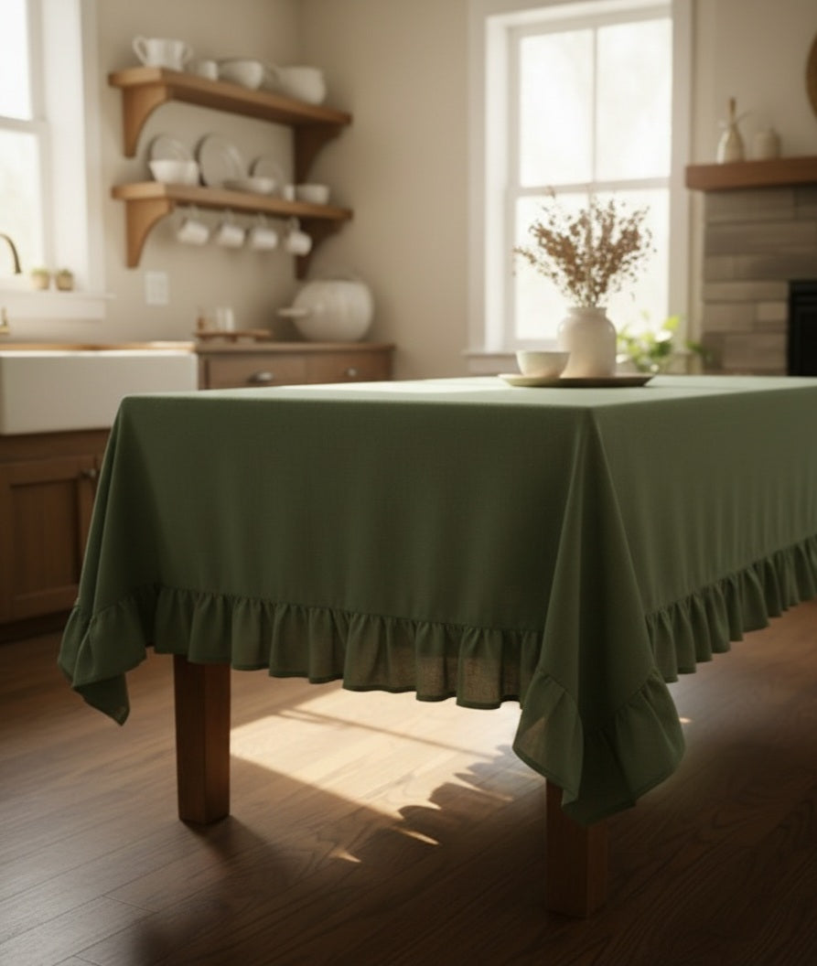 Tovaglia Lagos Artigianale in Cotone 100% con Rouches - 150x180 / 150x250 cm