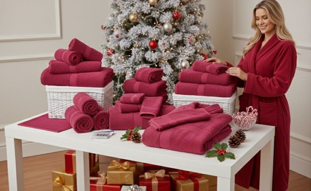 Set Bagno Completo Natalizio 11 Pezzi - Spugna 550 gr/mq