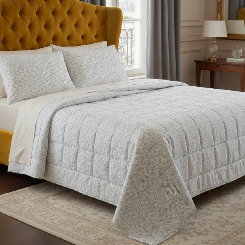 Trapuntino Matrimoniale Emy - Fiorellini di Cotone Made in Italy