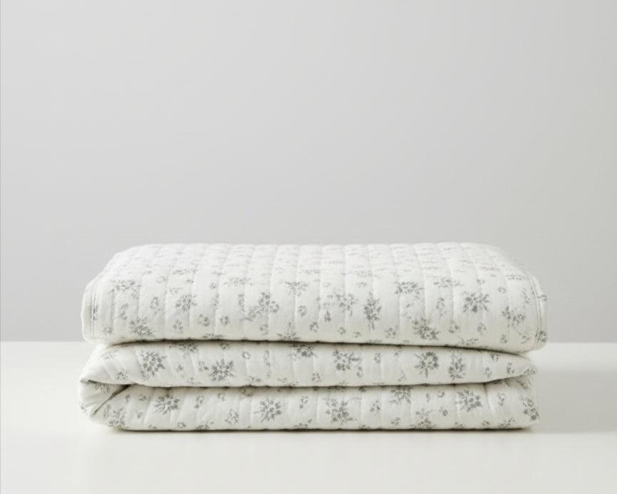 Trapuntino Matrimoniale Sofia - Fiorellini di Cotone Made in Italy