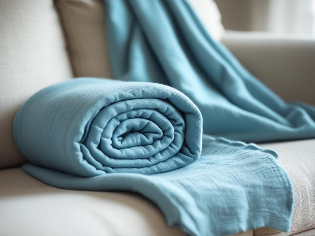 Foulard arredo “Laguna” – Azzurro carta da zucchero