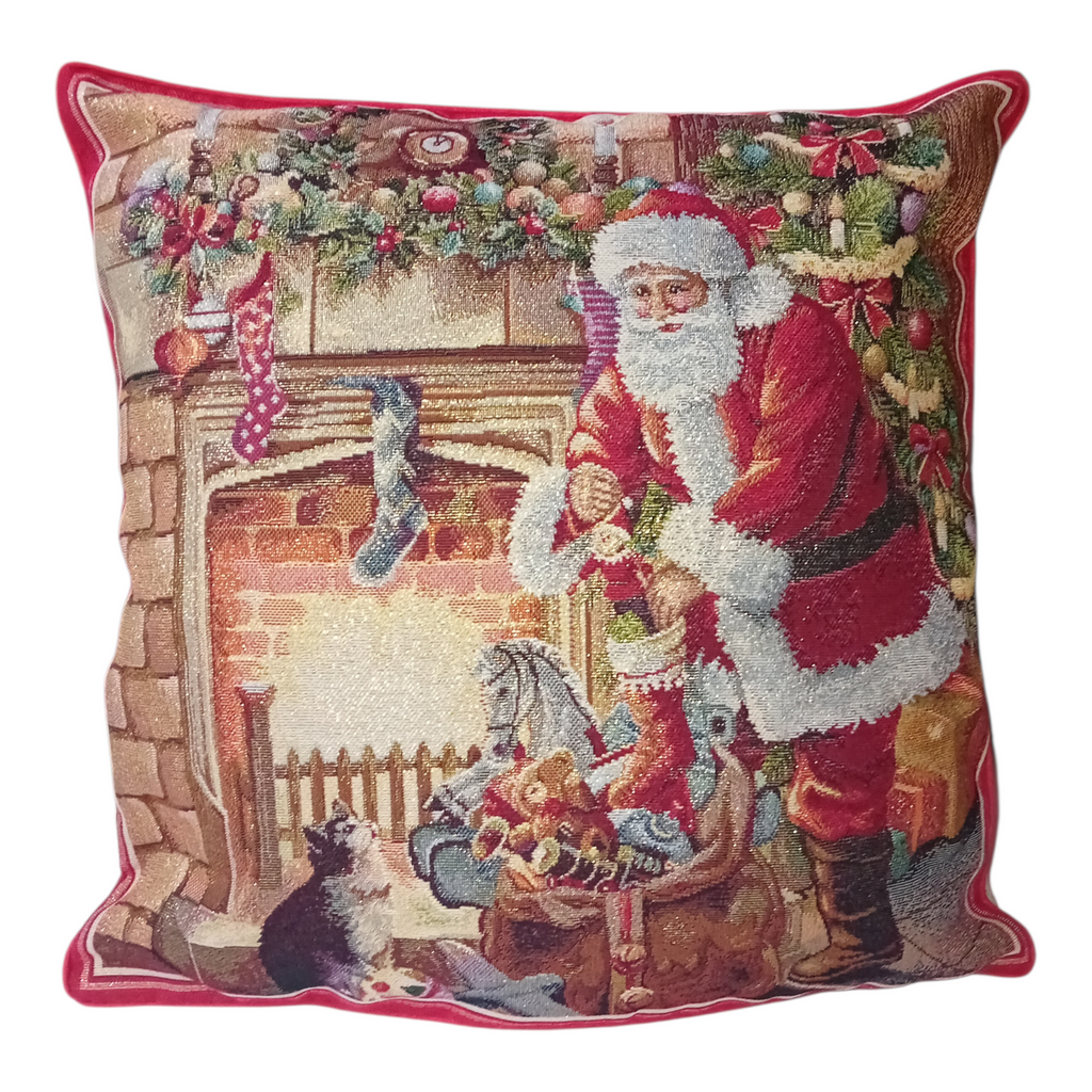 Cuscino Arredo Natale - Jacquard Artigianale 45x45cm - Vari Disegni
