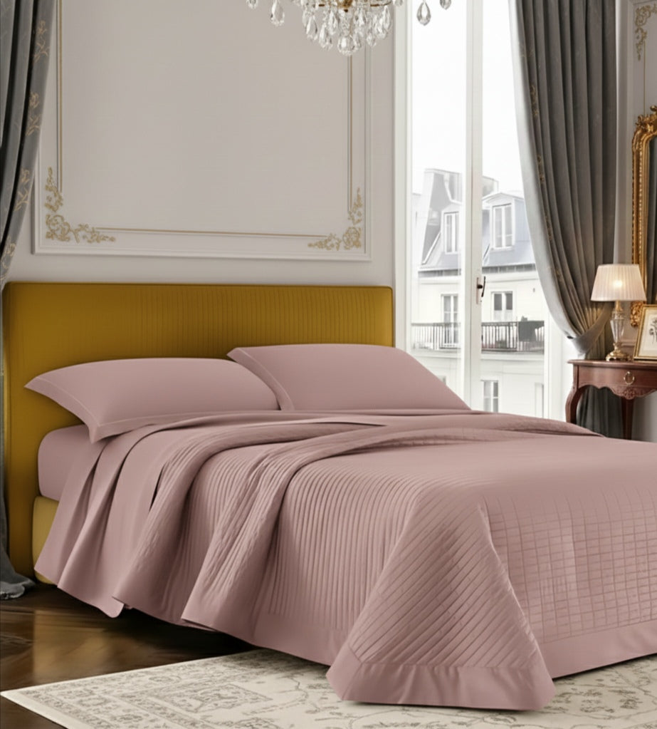 Trapuntino Matrimoniale LINEA AREA - Raso in Cotone Artigianale Made in Italy