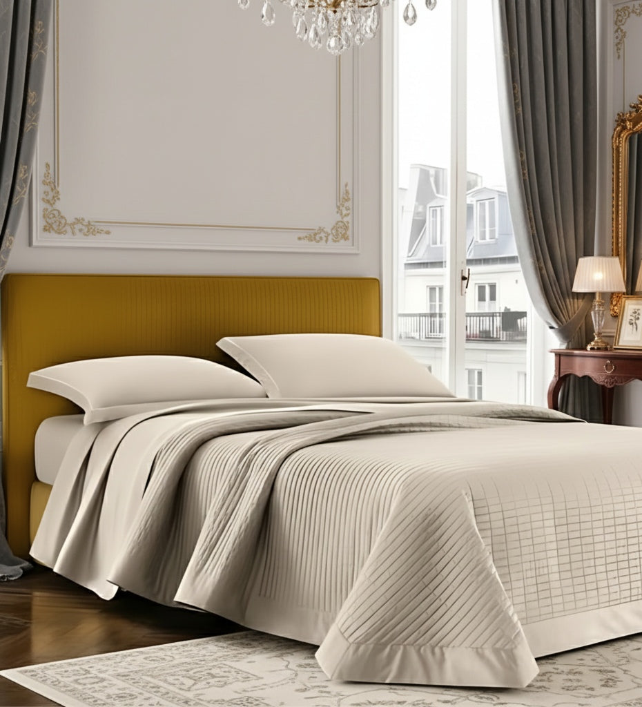 Trapuntino Matrimoniale LINEA AREA - Raso in Cotone Artigianale Made in Italy