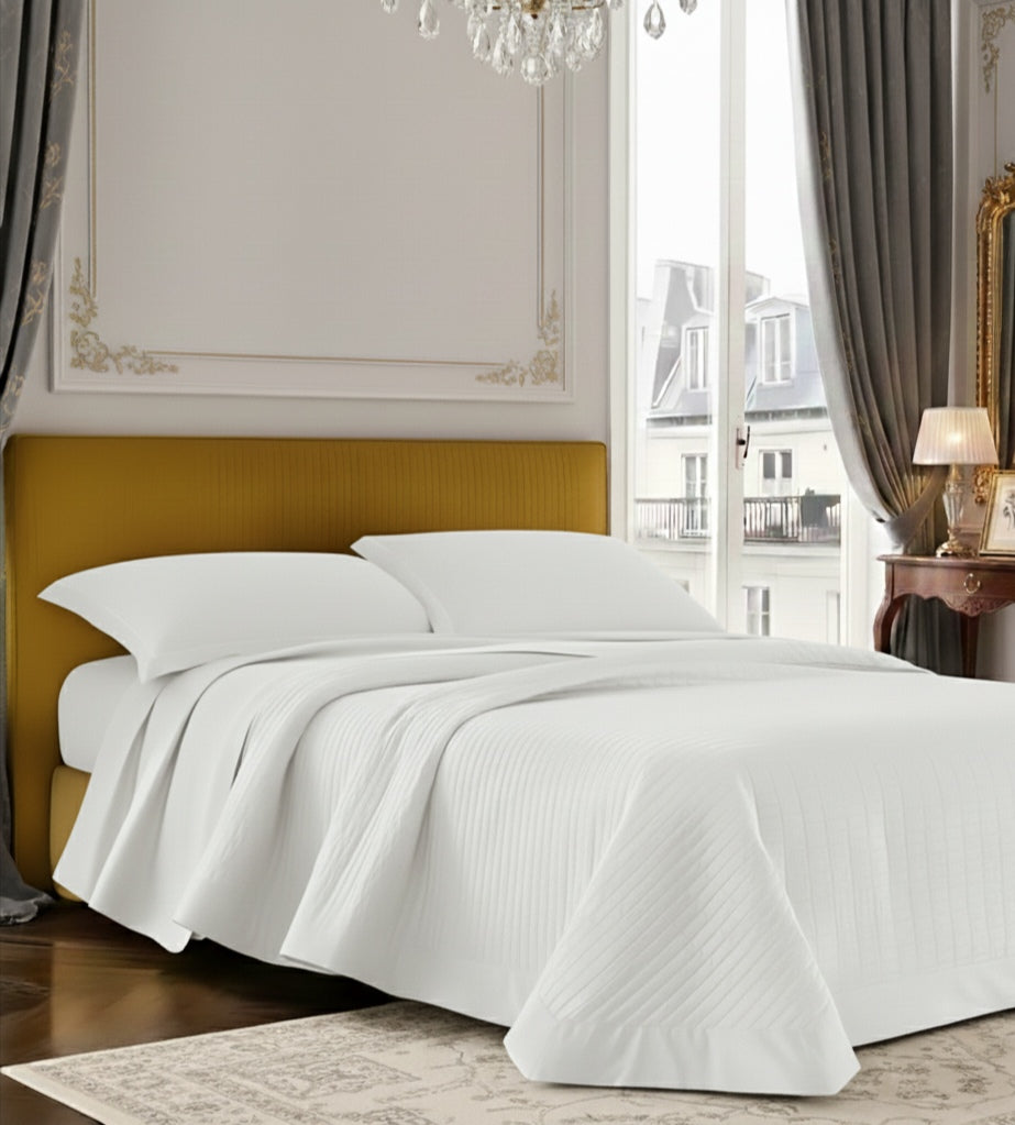 Trapuntino Matrimoniale LINEA AREA - Raso in Cotone Artigianale Made in Italy