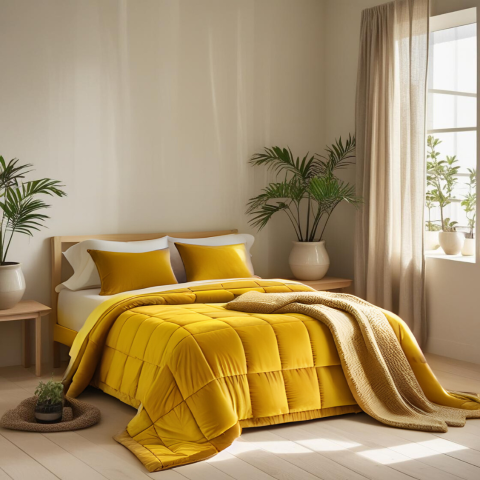 Trapunta Glenda in velluto di cotone trapuntatura a cassettoni