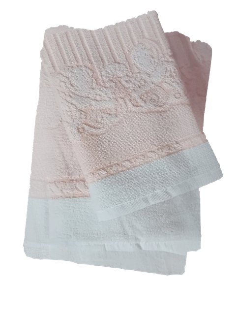 Set Spugna Angioletti 1+1 in Cotone Egiziano Jacquard