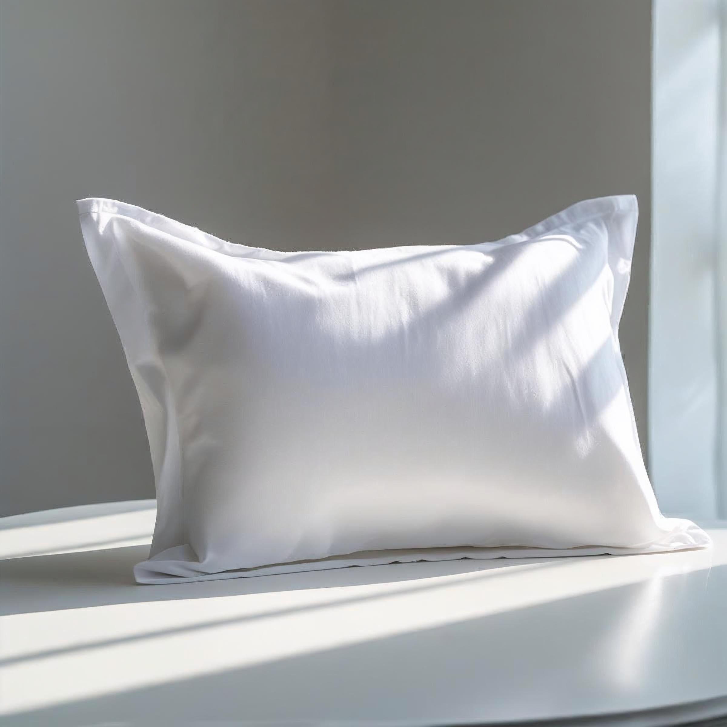 Pair of 200 Thread Count Percale Cotton Pillowcases for Bed 