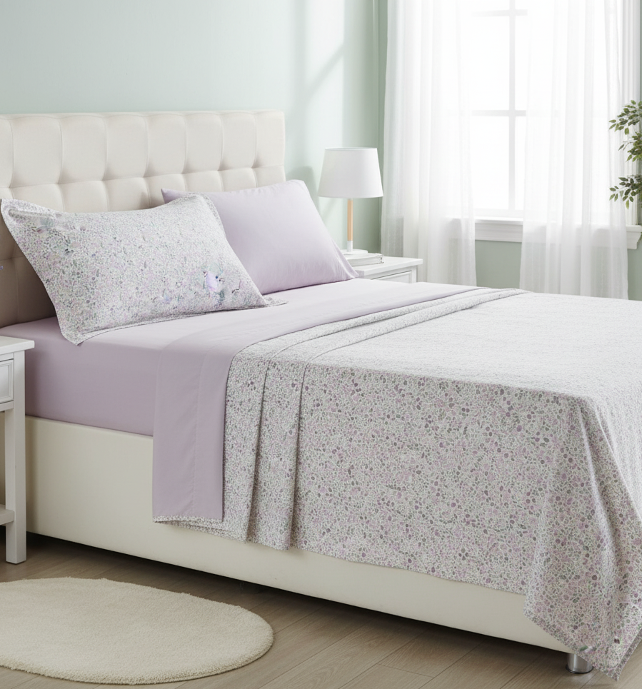 Campo di Fiori – Completo Letto Matrimoniale in Cotone Percalle Made in Italy