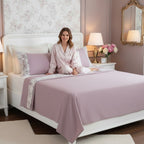 Completo Letto Clori in Percalle di cotone Balza a Fiori | Made in Italy