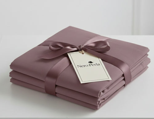 ARIA line 200 Thread Count Solid Color Percale Cotton Bed Sheet Set - Double Size. 