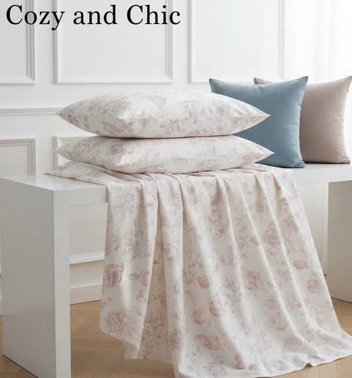 Sofia line combed cotton bed set