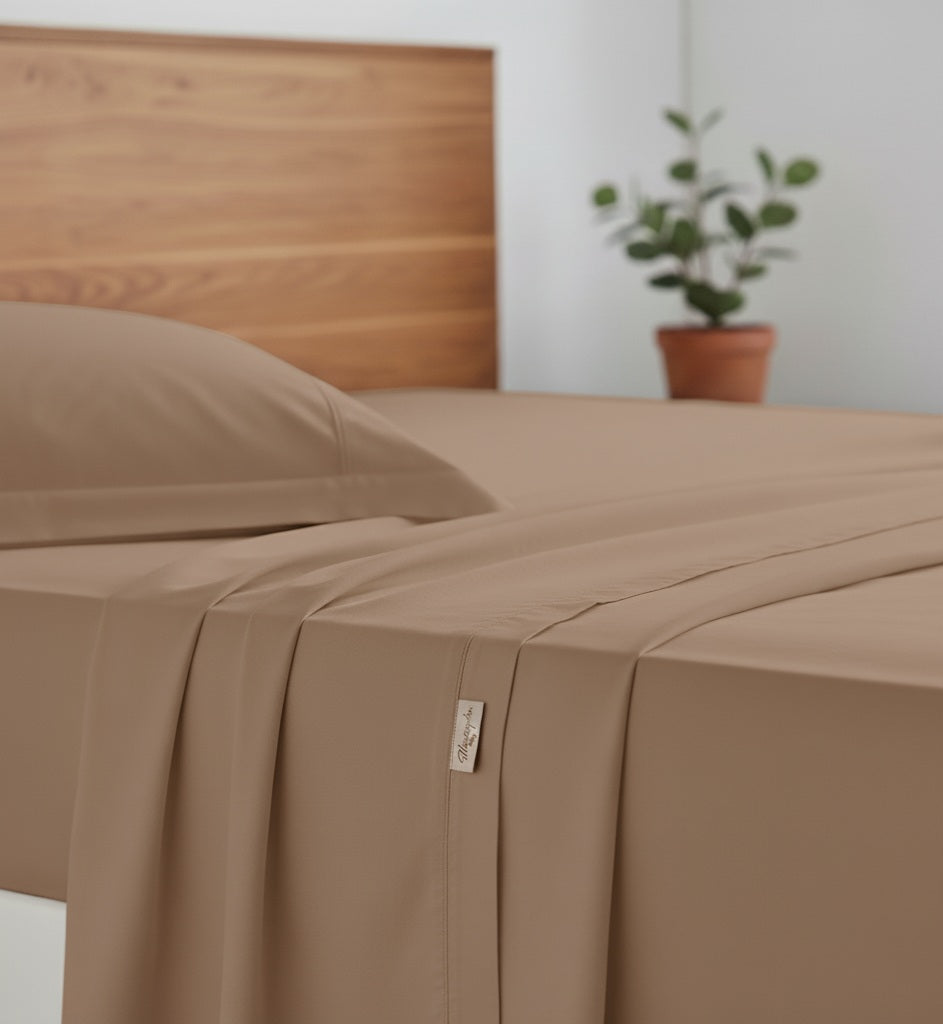 completo letto matrimoniale in percalle inea aria cacao