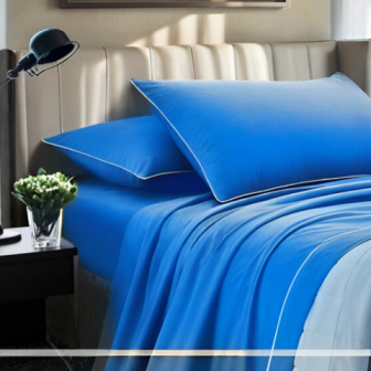 Completo letto tinta unita lagom in colore azzurro 