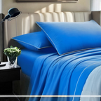 Completo letto tinta unita lagom in colore azzurro 