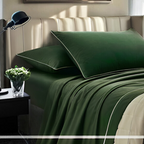 Completo letto tinta unita lagom in colore verde bosco