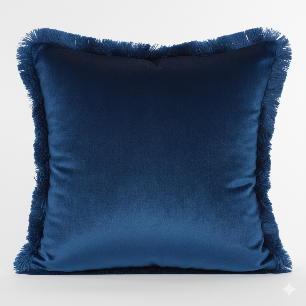 Cuscino Arredo in Velluto con Frange 45x45 cm