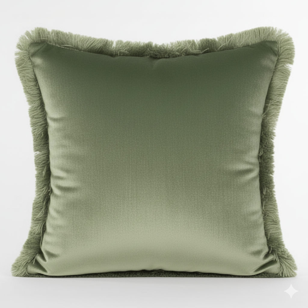 Cuscino Arredo in Velluto con Frange 45x45 cm