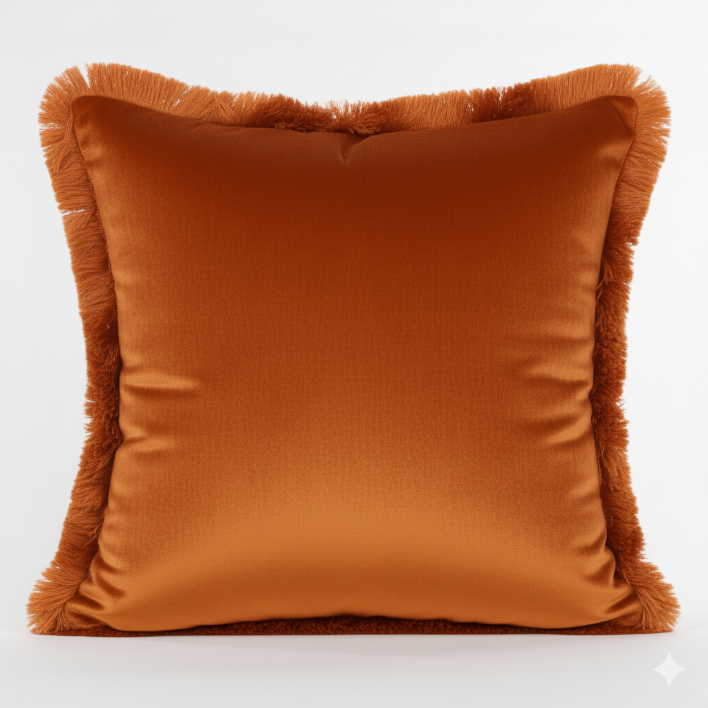 Cuscino Arredo in Velluto con Frange 45x45 cm