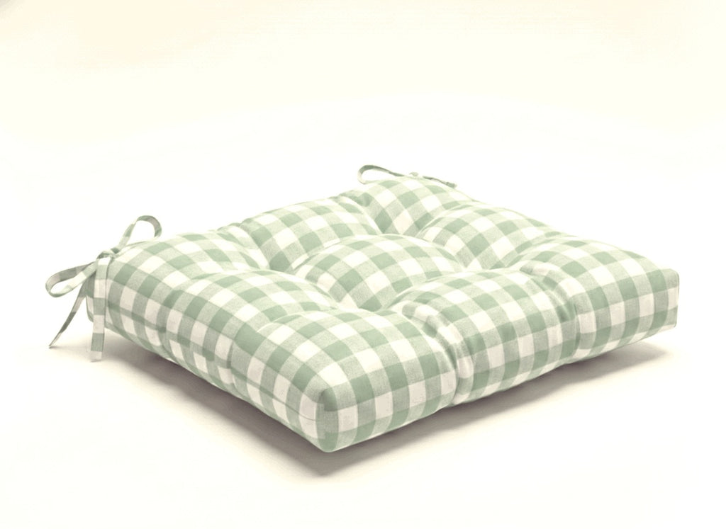 Cuscino Sedia Campagnola in Cotone a Quadri Piccoli - Imbottito Made in Italy