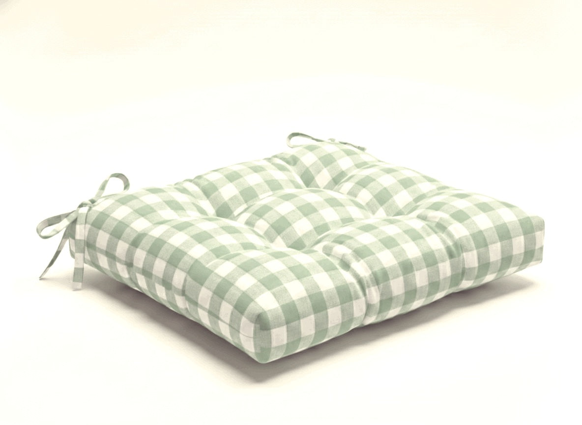 Cuscino Sedia Campagnola in Cotone a Quadri Piccoli - Imbottito Made in Italy