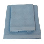 AREA - Set Spugna Asciugamano + Ospite Tinta Unita 100% Cotone