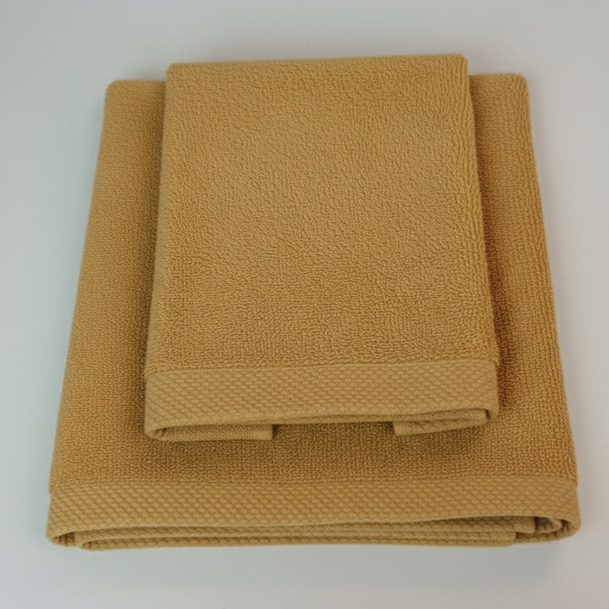 AREA - Set Spugna Asciugamano + Ospite Tinta Unita 100% Cotone