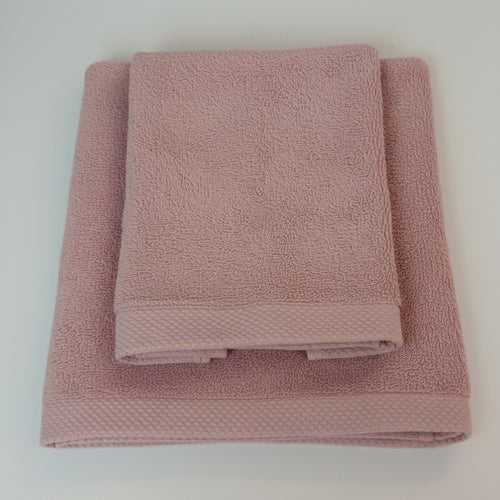 AREA - Set Spugna Asciugamano + Ospite Tinta Unita 100% Cotone