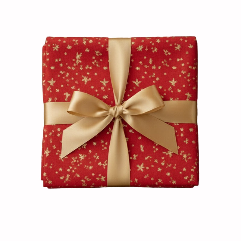 Confezione tovaglia natalizia NeroPerla in cotone e lurex con stelle dorate