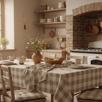 tovaglia tavola in cotone tinto filo campagnola colore tortoa