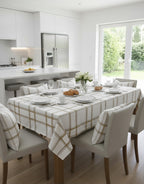 Tovaglia tavola zaffiro in 100% cotone jacquard artigianale colore bronzo 